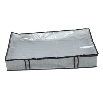 MAGICLULU Foldable Clothes Storage Bag Reinforced Handles Dustproof and Moisture Quilt Organizer for Bedding Blankets and Seasonal Clothing Grey Floral Design