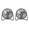 Hurricane Pro Series 20 Inch High Velocity Metal Orbital Wall Floor Fan with 3 Adjustable Speed Settings and 360 Degree Oscillation, Black (2 Pack) view 1