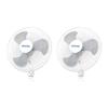 Hurricane Supreme 18 Inch 90 Degree Oscillating Indoor Wall Mounted 3 Speed Fan with Adjustable Tilt and Pull Chain Control, White (2 Pack) view 1