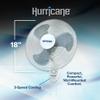 Hurricane Supreme 18 Inch 90 Degree Oscillating Indoor Wall Mounted 3 Speed Fan with Adjustable Tilt and Pull Chain Control, White (2 Pack) view 3