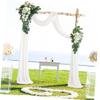 Amosfun 1set Wedding Arch Drape Artificial Flowers Wedding Arch Decor for Events Includes Tulle and Floral Arrangements Elegant Floral Backdrop for Ceremonies and Receptions view 2