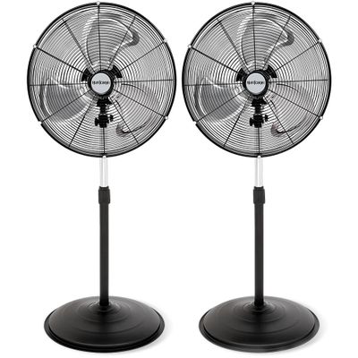 Hurricane Pro High-Velocity Oscillating Metal Stand Fan, 20in, 2 Pack
