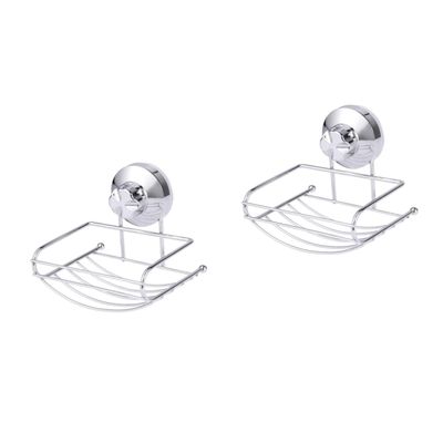 MAGICLULU 2pcs Stainless Steel Wall-Mounted Soap Dish Drain for Bathroom Kitchen Chromium Plating Color Multifunctional Design for Easy Cleaning and Natural Drying