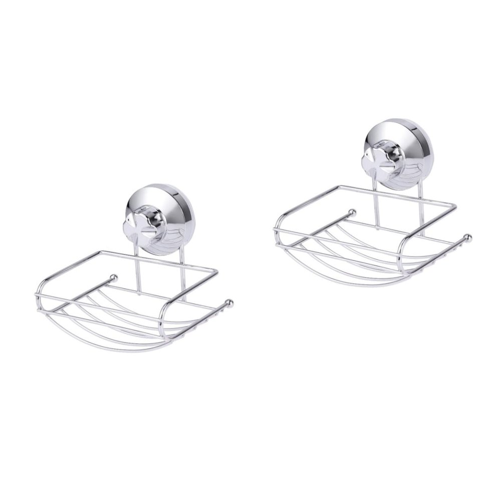 MAGICLULU 2pcs Stainless Steel Wall-Mounted Soap Dish Drain for Bathroom Kitchen Chromium Plating Color Multifunctional Design for Easy Cleaning and Natural Drying