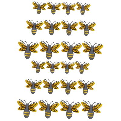 PRETYZOOM 3D Bee Wall Decals Removable Double-Layer Stickers for Home Office Kids Room Decoration and Window Art