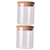DECHOUS 2pcs Sealed Canister Food Storage Jar 175ml Airtight Glass Container with Bamboo Lid Tea Jar Coffee Container Sugar view 1