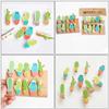 Alipis 30pcs Cactus Wooden Photo Clips Natural Twine for Photo Display Wall Decoration and Crafts Homes Offices and Shops view 4