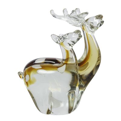Dale Tiffany Art Glass Figurine 10.25" Tall Arroyo Deer Handcrafted Murano-Style Figurine for Home Dcor, Living Room, Bed Room, Home Office and Gift