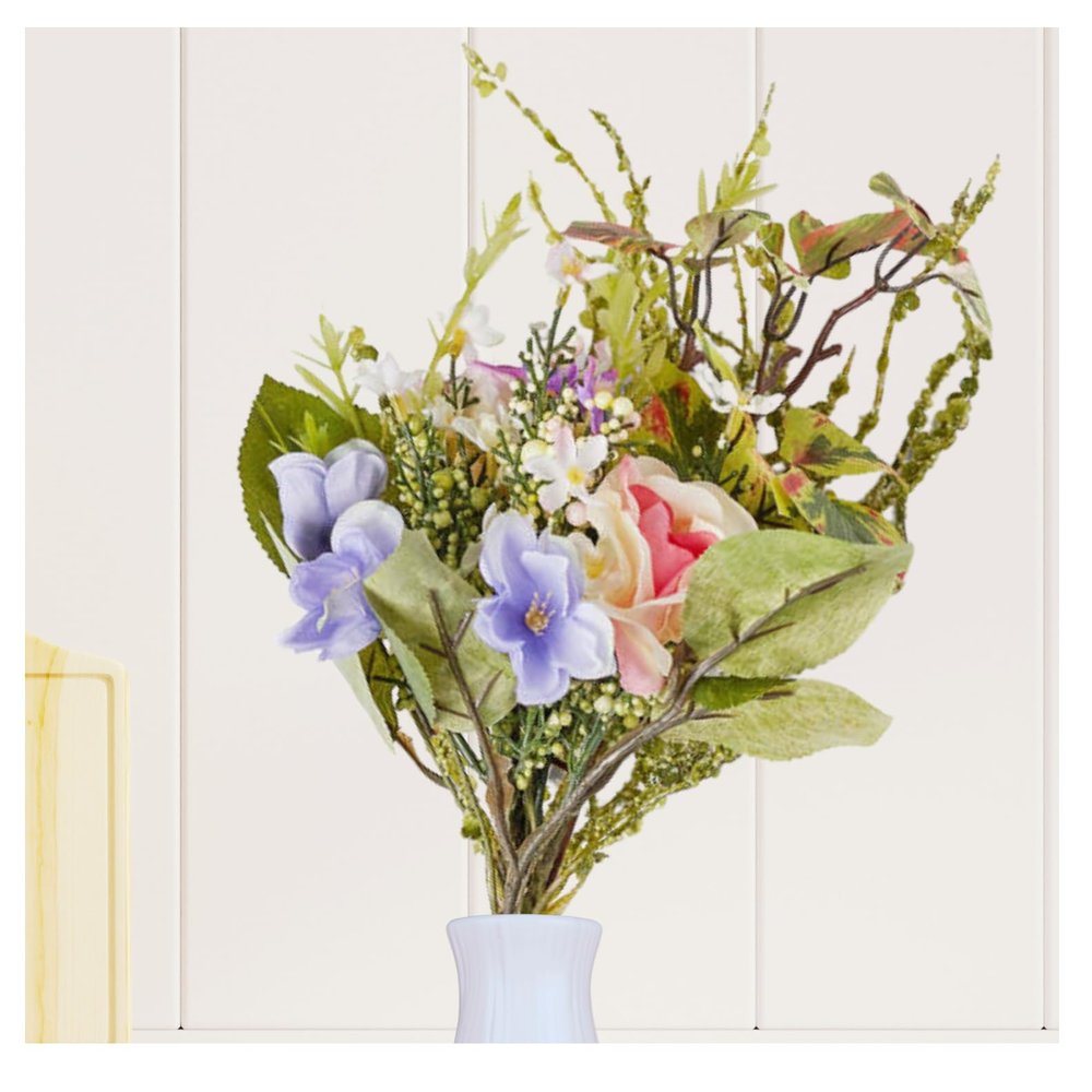 Factory Direct Craft Artificial Mixed Summer Bouquet - for Spring Easter Arrangements and Summer Displays (17 Inches High)