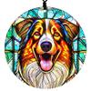 Australian Shepherd Christmas Ornament - Hanging Home Decor Featuring Faux Stained Glass Embossed Design - 2026 Acrylic Disc Decoration for Tree - Unique Dog Lover Gift from Cranberry Collective view 1
