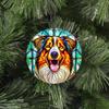 Australian Shepherd Christmas Ornament - Hanging Home Decor Featuring Faux Stained Glass Embossed Design - 2026 Acrylic Disc Decoration for Tree - Unique Dog Lover Gift from Cranberry Collective view 2