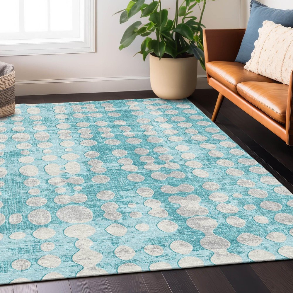 Addison Rugs Chantille ACN869 Teal 10' x 14' Indoor/Outdoor, Machine Washable, Easy Clean, Non Shedding, Bedroom, Living Room, Dining Room, Kitchen, Patio Rug