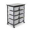 FSE 373-MBS-DR-8L Mobile Bin Storage Unit - Double Row with Large Gray Bins view 2