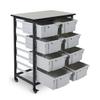FSE 373-MBS-DR-8L Mobile Bin Storage Unit - Double Row with Large Gray Bins view 4