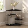 Furinno Turn-N-Tube Storage Shelves, 4-Tier Corner Shelf, Display Rack, Corner Bookshelf, for Organization and Storage, Living Room, Home Office, Americano view 1