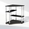 Furinno Turn-N-Tube Storage Shelves, 4-Tier Corner Shelf, Display Rack, Corner Bookshelf, for Organization and Storage, Living Room, Home Office, Americano view 3