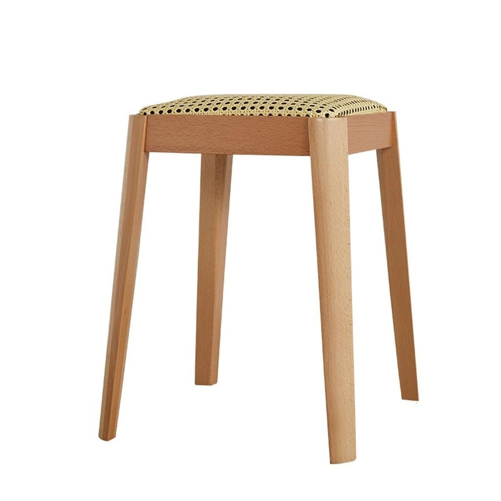 EDWAL Foot Stools Modern Solid Wood Makeup Stool, Light Luxury Shoe Changing Stool, Bedroom Home Dressing Table Stool, Simple Low Stool Chair Sofa Footrest (Color : 02)