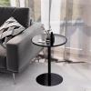 Antourlamm Outdoor Bistro Pub Table, Bar Height Cocktail Table Metal Base Round Top Coffee Table for Living Room, Dining Room, Bedroom Small Side End Tables - Easy Assembly (Size : 48x62cm) view 4