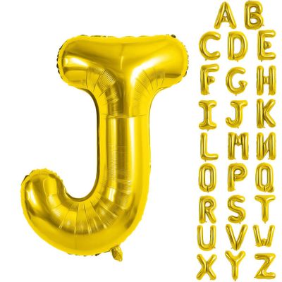 YUNSHANGMO Letter J Balloon Gold Letter Balloons 40 Inch Aluminum Foil for Birthday Wedding Anniversary Party Supplies Large Letter Balloons