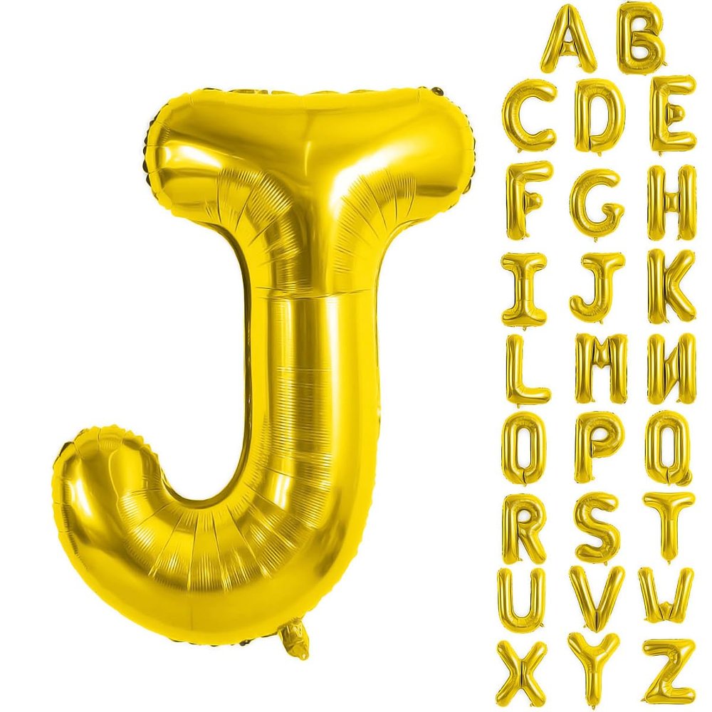 YUNSHANGMO Letter J Balloon Gold Letter Balloons 40 Inch Aluminum Foil for Birthday Wedding Anniversary Party Supplies Large Letter Balloons