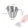IKAPE Espresso Measuring Cup, 304 Anti-scald Stainless Steel Espresso Shot Cups 2Pcs with Handle, Coffee Pouring Cup for Barista Tool Accessories(Silver) view 2