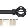 Curtain Rods for Windows 48 to 84,5/8 Inch Black Heavy Duty Metal Curtain Rods Set - Rustic Decorative Drapery Rods with Brackets for Farmhouse, Bedroom view 1