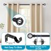 Curtain Rods for Windows 48 to 84,5/8 Inch Black Heavy Duty Metal Curtain Rods Set - Rustic Decorative Drapery Rods with Brackets for Farmhouse, Bedroom view 2