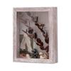 DEMAIKE 8x10 Mini Museum Shadow Box Frame with Linen Back, Wood Glass Display Case for Medals, Photos, Memorabilia, Awards - Pins Included- Washed White view 3