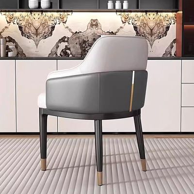 COMPR Mid-Century Modern Dining Chairs, Upholstered Arm Chair, Faux Leather Accent Chair, Kitchen Chairs for Dining Room, Kitchen, Living Room, 20"" X 20.4"" X 32.9"" (Color : B)