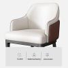 COMPR Mid-Century Modern Dining Chairs, Upholstered Arm Chair, Faux Leather Accent Chair, Kitchen Chairs for Dining Room, Kitchen, Living Room, 20"" X 20.4"" X 32.9"" (Color : B) view 3