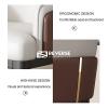 COMPR Mid-Century Modern Dining Chairs, Upholstered Arm Chair, Faux Leather Accent Chair, Kitchen Chairs for Dining Room, Kitchen, Living Room, 20"" X 20.4"" X 32.9"" (Color : B) view 4