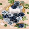 N&T NIETING Dusty Blue Fake Roses,50pcs Artificial Flowers Faux Flowers Fake Flowers for DIY Wedding Bouquets Centerpieces Floral Arrangements Home Decorations Shades of Navy Blue view 2