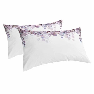 Eucalyptus Leaves Spring Queen Pillow Cases Set of 2, Soft Breathable Pillow Covers with Envelope Closure Decorative Pillow Shams for Bed Sofa Couch Watercolor Plants Nature Botanical Leaf 20"x30"