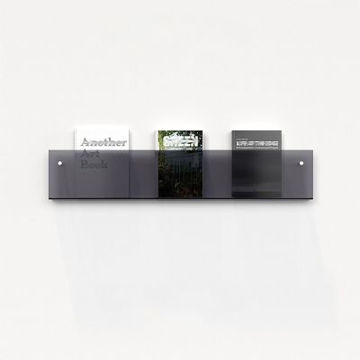 Wall Mounted Acrylic Magazine Rack Bathroom, Brochure Holder Book Display Stand Vinyl Record Organizer, Kids Room Newspaper Shelf for Paper Notebook (Color : Black, Size : L60cm/23.6in)