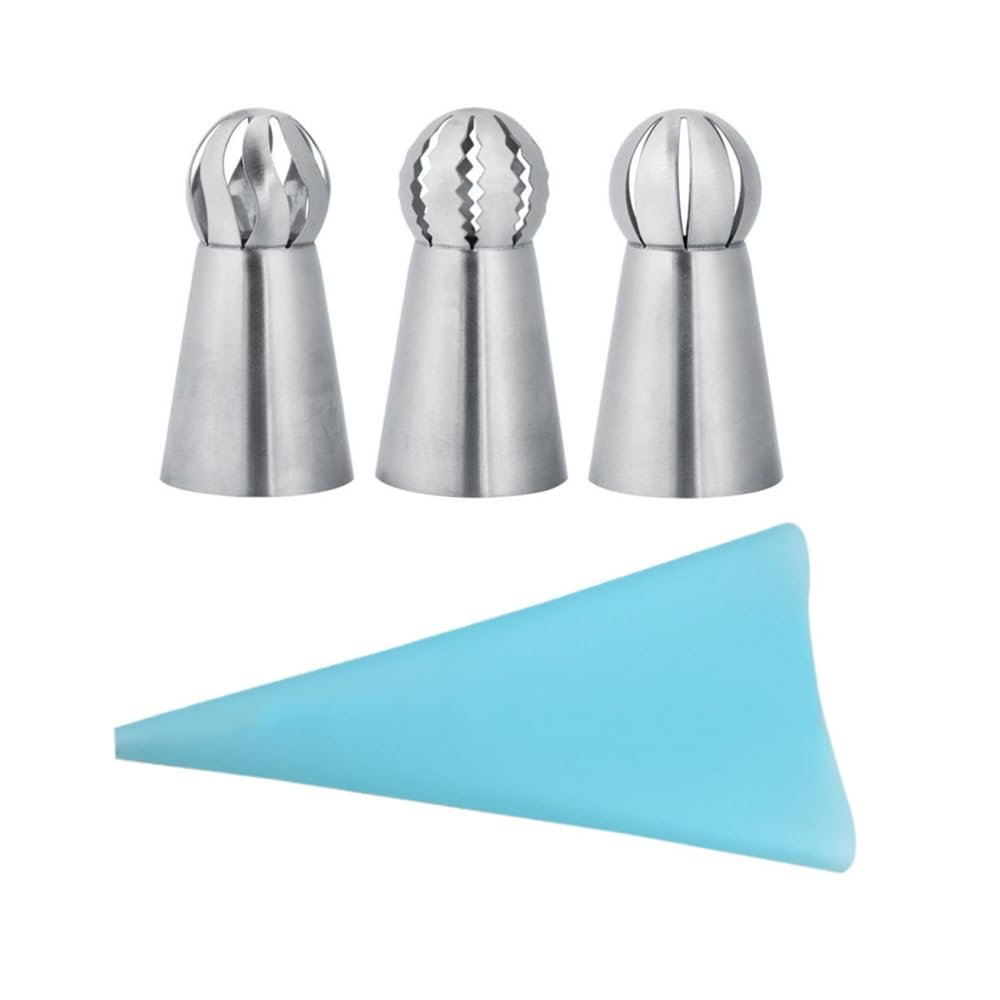 TopHomer Cream Decorating Mouth and Pastry Bag for Decorating Cakes Reusable Piping Bag and Tips Set Easy to Use Flower Tips Baking Tool (Blue)