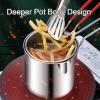 Deep Fryer Pot with Basket: Japanese Tempura Deep Fryer with Basket, Stainless Steel Fryers Perfect For Frying Fish Shrimp view 3
