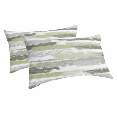 Abstract Grey Sage Green Standard Pillow Cases Set of 2, Soft Breathable Pillow Covers with Envelope Closure Decorative Pillow Shams for Bed Sofa Couch Geometric Lines Painting Brush Strokes 20"x26"