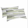 Abstract Grey Sage Green Standard Pillow Cases Set of 2, Soft Breathable Pillow Covers with Envelope Closure Decorative Pillow Shams for Bed Sofa Couch Geometric Lines Painting Brush Strokes 20"x26" view 1