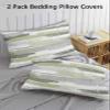 Abstract Grey Sage Green Standard Pillow Cases Set of 2, Soft Breathable Pillow Covers with Envelope Closure Decorative Pillow Shams for Bed Sofa Couch Geometric Lines Painting Brush Strokes 20"x26" view 3
