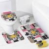 ZGDPBYF Bathroom Rug Set of 3 Animal Tiger 3 Pieces Bath Mats Set for Bathroom, Tiger Black and White Pink Geometric Splicing Washable Cover Floor Rug Decorations for Kitchen Bathroom Bedroom view 3