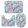 Cherry Blossom Branches Bathroom Rug Sets 3 Piece Toilet Rug Non-Slip Carpet Bath Rug 23x15in view 1