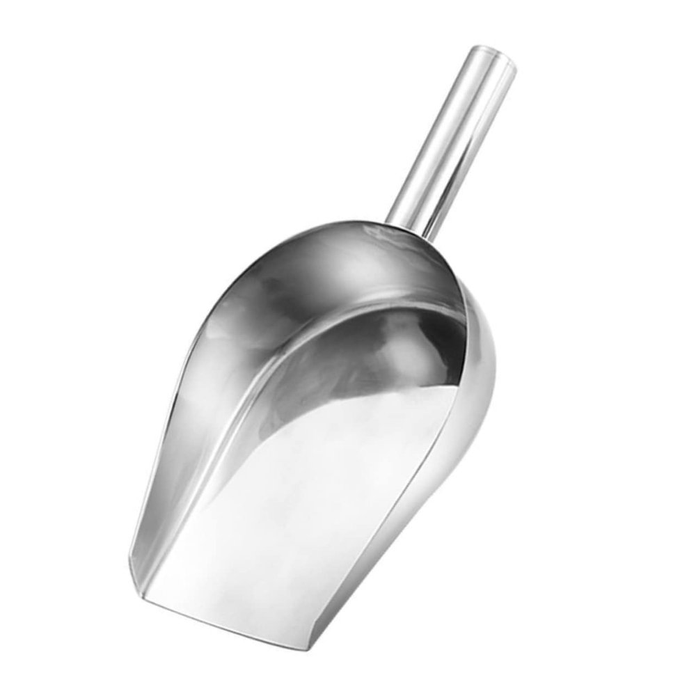 MAGICLULU 1pc Multi-purpose Stainless Steel Ice Scoop Ergonomic Handle for Baking Flour Rice Pet Food and More Essential Kitchen Tool for Home and Parties