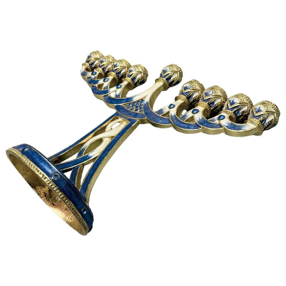 HOLIDYOYO Vintage Menorah Candle Holder for Desktop Elegant Jewish Candlestick Decor for Bedrooms Living Rooms and Parties and Stylish Design Choice