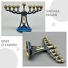 HOLIDYOYO Vintage Menorah Candle Holder for Desktop Elegant Jewish Candlestick Decor for Bedrooms Living Rooms and Parties and Stylish Design Choice view 2