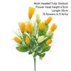 10 Bundles Artificial Lavender, Modern Plastic Fake Flowers, Outdoor UV Resistant Plants for Indoor Outside Windows Decorations,Tulip (Yellow) view 2