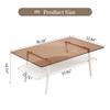 YOUGUO Glass Coffee Table for Living Room, Mid Century 2 Tier Coffee Table, Center Table with Brown Tempered Glass Top & White Storage Shelf for Apartment Small Space view 2