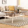 YOUGUO Glass Coffee Table for Living Room, Mid Century 2 Tier Coffee Table, Center Table with Brown Tempered Glass Top & White Storage Shelf for Apartment Small Space view 3