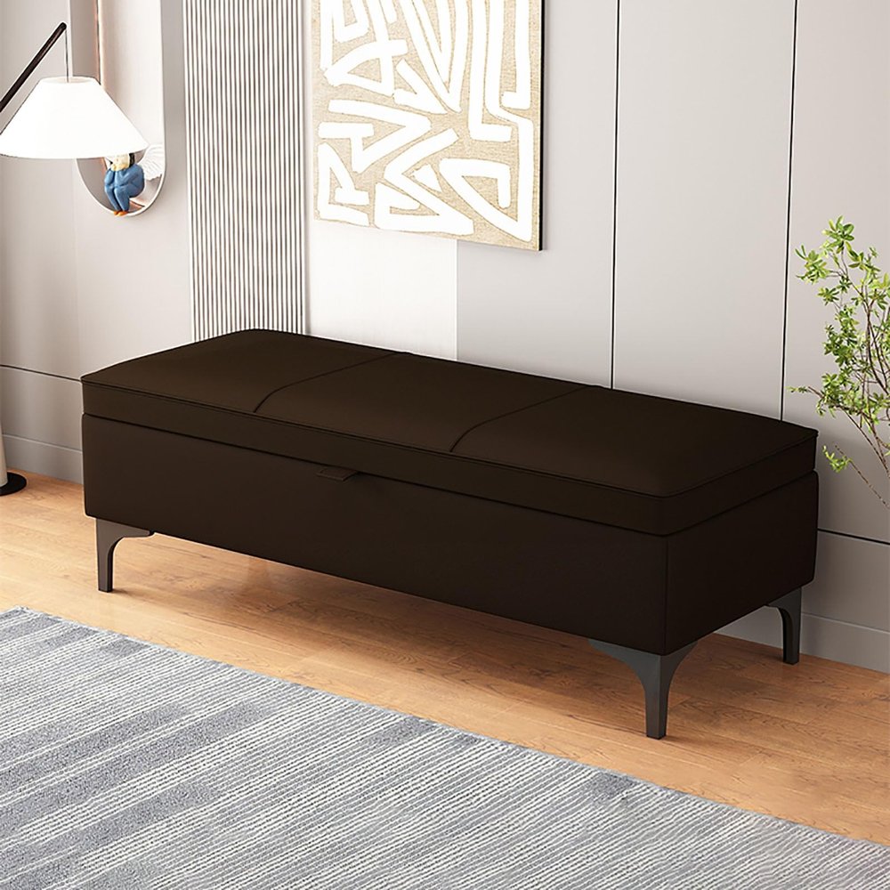 Storage benches with seating, bench for entryway, wooden storage bench, bedroom storage bench, end of bed storage bench, leather bench, bed ottoman bench, modern bench: suitable for many scenes ( Colo