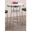 HomeStock Rustic Romance 50'S Soda Fountain Bar Table with Chrome Base and White Top, Perfectly Sized at 41.75" H X 30" W X 30" D for Drinks and Snacks, Adding Retro Style to Your Space view 1