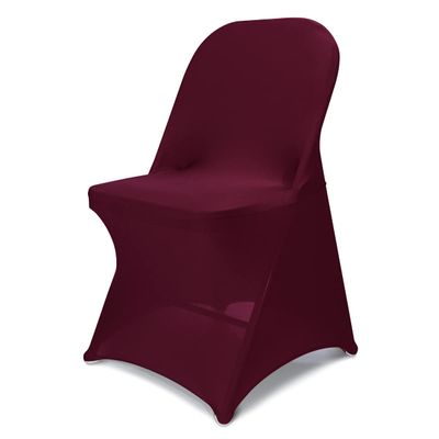 Babenest Spandex Folding Chair Covers Upgraded Universal Stretch Washable Fitted Chair Slipcovers Protector for Wedding, Holidays, Banquet, Party, Celebration (50, Burgundy)